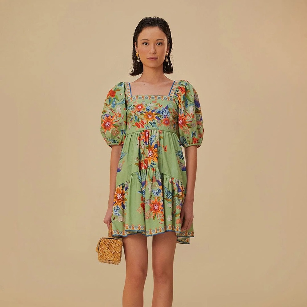 Farm Rio - Bright Yard Mini Dress. - XXS - Brand New